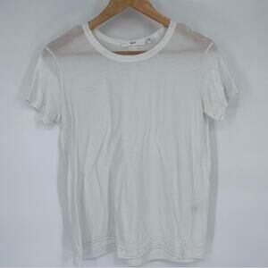 Wilt Woman’s T-shirt White Double Edged Hem Semi Sheer Quiet Luxury Made In USA
